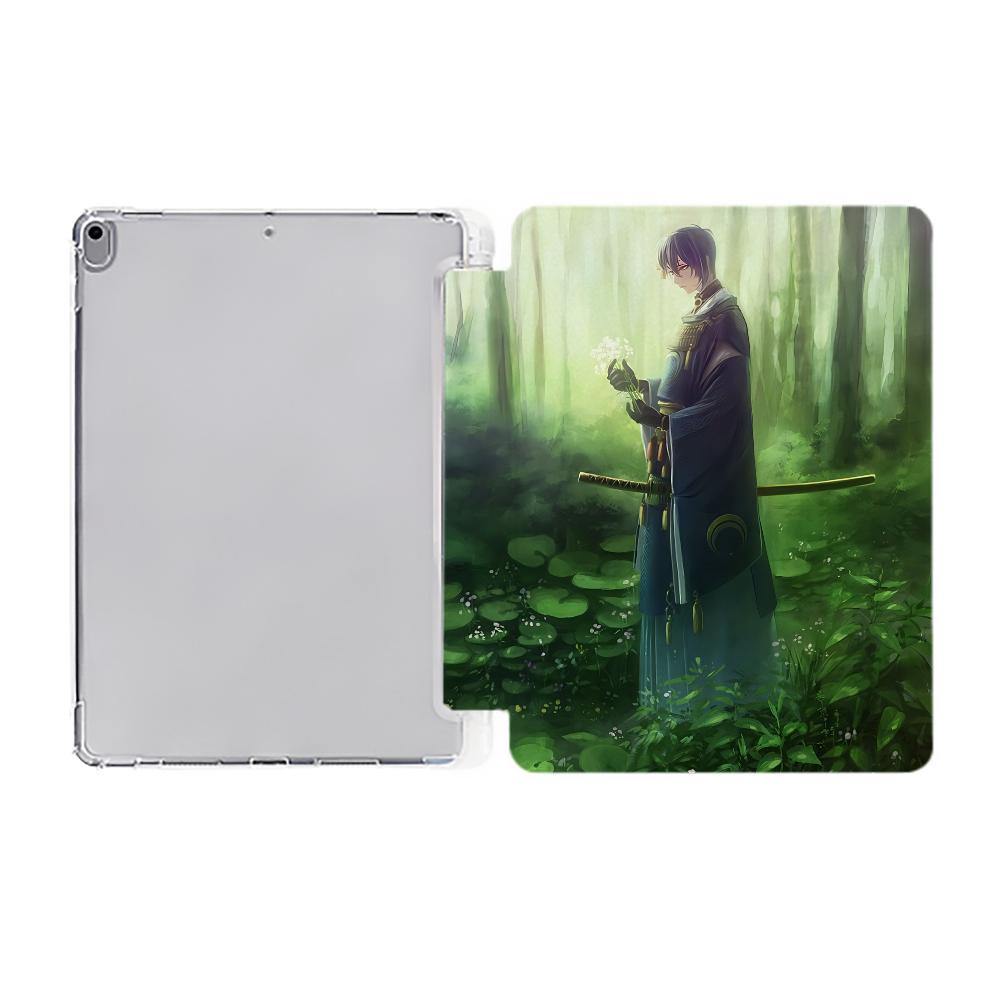 （画像用） 刀剣乱舞 Touken Ranbu IPad ケース ペン収納付き 三つ折りスタンド PUレザー×シリコン 対応機種9.5/10.5/10.9インチ